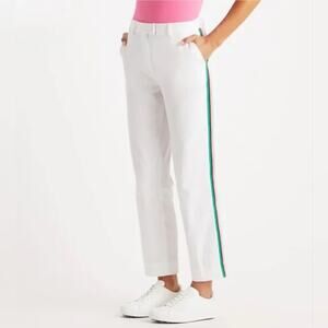 G/FORE White Multicolor Side Stripe Stretch Twill Golf Trouser Pants Size 6 NWT